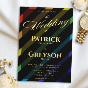 Gay Men Wedding Elegant Rainbow Gold