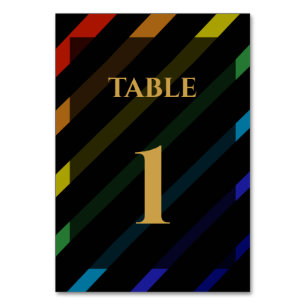 Gay Men Wedding Elegant Rainbow Table Number