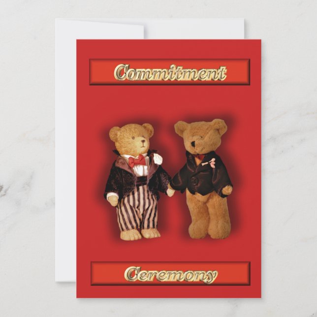 Gay Men Wedding Invitation. Commitment Ceremony Invitation (Front)