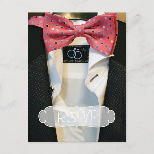 Gay Men Wedding Invitation RSVP with Photo (Front)