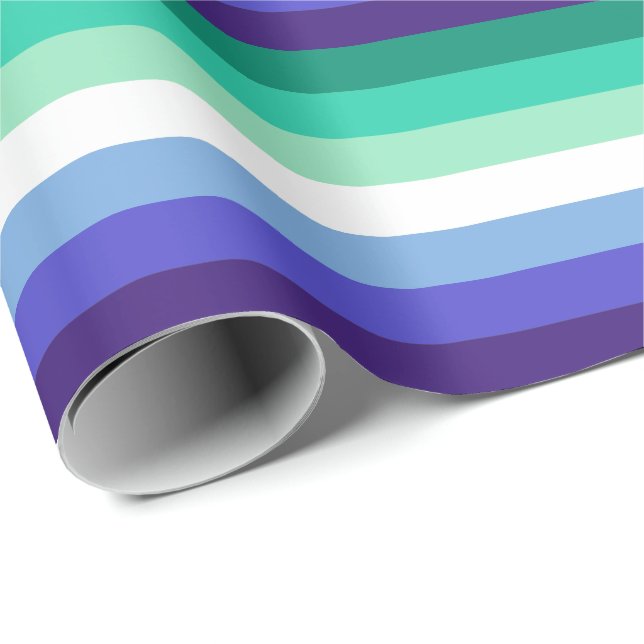 Gay Mens Pride Flag (Azure & Blue) Wrapping Paper (Roll Corner)