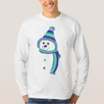 Gay Men's Pride Snowman Snowperson Blue Green T-Shirt<br><div class="desc">Celebrate the cozy winter season with this adorable snowperson dressed in the trans-inclusive gay men's pride flag colours of green, white, blue, indigo, and purple — sometimes known as the "ocean flag." Regardless of how you celebrate — Christmas, Hanukkah, Kwaanza, winter solstice, or just the beauty of the snow — may...</div>