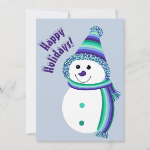 Gay Men's Pride Snowman Snowperson Happy Holidays Holiday Card