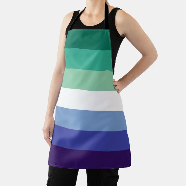 Gay Men's Pride, Striped Print, LGBTQ PRIDE Apron (Insitu)