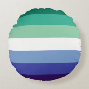 Gay Men's Pride, Striped Print, LGBTQ PRIDE Round Pillow