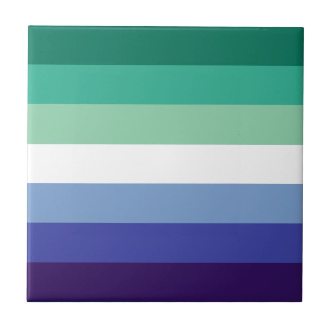 Gay Men's Pride, Striped Print, LGBTQ PRIDE Tile (Front)