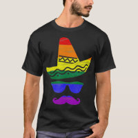 Gay Mexican Rainbow Moustache LGB Pride Gift