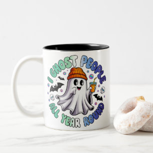 Gay MLM Funny Halloween – I Ghost People Two-Tone Coffee Mug