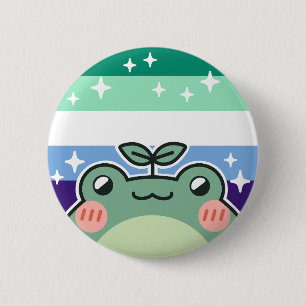 Gay MLM LGBT Pride Flag Frog 2 Inch Round Button