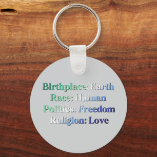 Gay MLM Pride - Birthplace: Earth. Race: Human Keychain