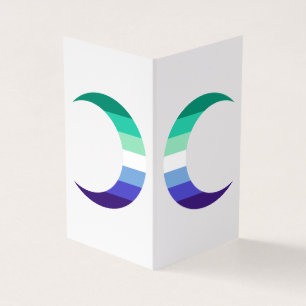 Gay MLM Pride Crescent Moons Greeting Card