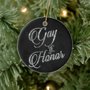 Gay of Honour Silver Bridal Party Custom Keepsak Ceramic Ornament