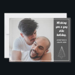 Gay Olde Christmas LGBTQ Chalkboard Holiday<br><div class="desc">Celebrate your love and wish friends and family well with this personalized Christmas card. Add your photo and custom message on back.</div>