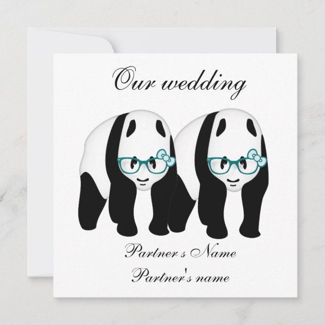 Gay, Panda's wedding invitation (Front)