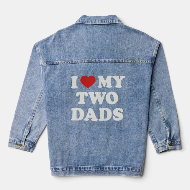 Gay Papa Aime mes deux papas Pride Fils Fille (Verso)