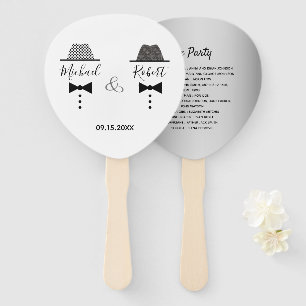 Gay Party Wedding Program Hand Fan