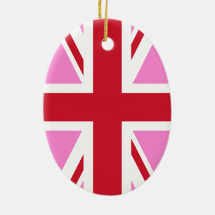 Gay Pink UK Pride Flag Ceramic Ornament