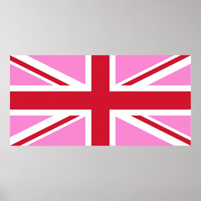 Gay Pink UK Pride Flag Poster (Front)