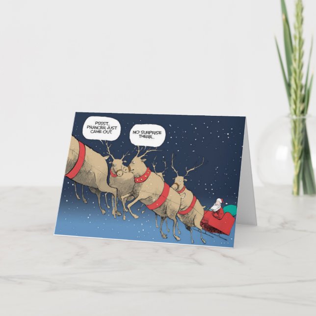 Gay Prancer Holiday Card (Front)