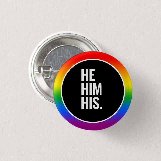 Gay Pride 1 Inch Round Button (Front & Back)