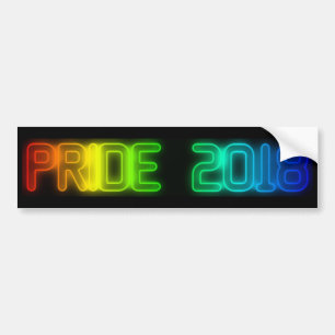 Gay Pride 2018 Rainbow Flag LGBT Typography Bumper Sticker