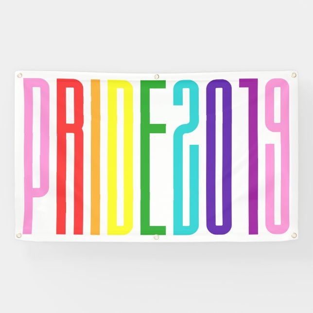 Gay Pride 2019 Party LGBT Rainbow Flag Colours Banner (Horizontal)