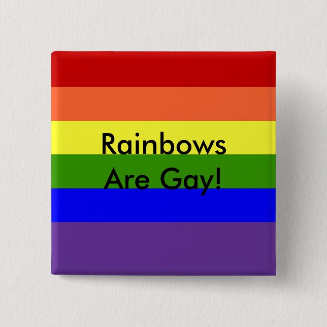 Gay Pride 2 Inch Square Button (Front)