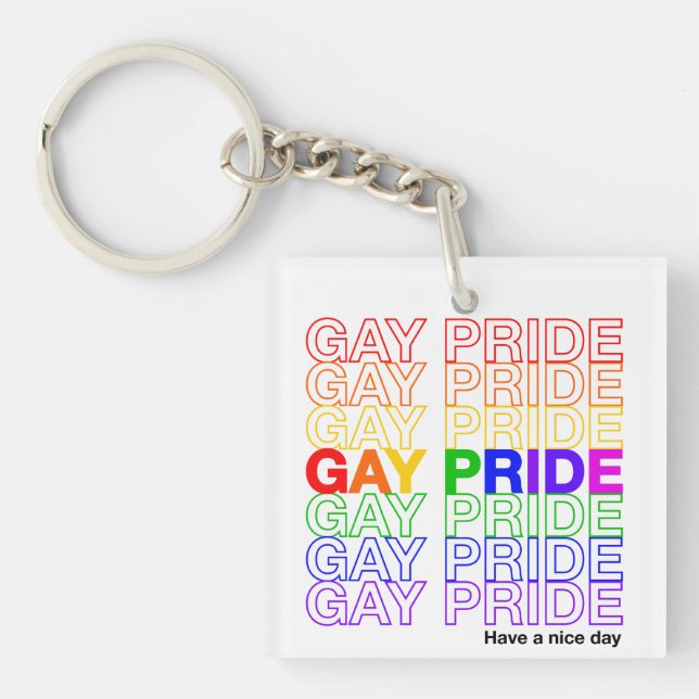 Gay Pride Acrylic Keychain (Front)