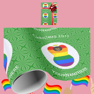 Gay Pride African Angel Christmas Flag Personalize Wrapping Paper