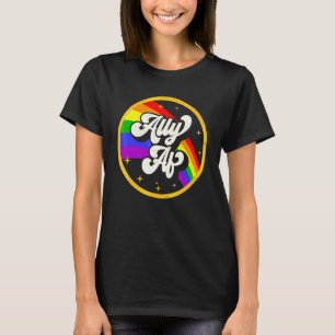 Gay Pride Ally AF LGBT Rainbow Vintage LGBTQ Lesbi T-Shirt
