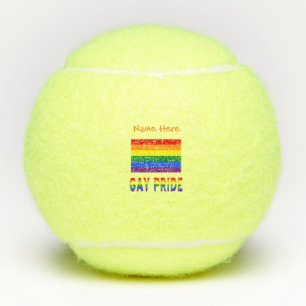 Gay Pride and Rainbow Flag Orange Personalization Tennis Balls