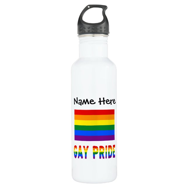 Gay Pride and Rainbow Flag Personalized  710 Ml Water Bottle (Front)