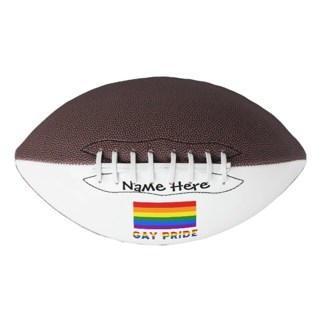 Gay Pride and Rainbow Flag Personalized  Football (Front)