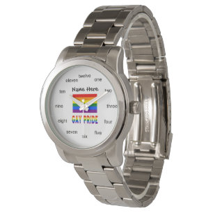 Gay Pride and Rainbow Flag Personalized  Watch