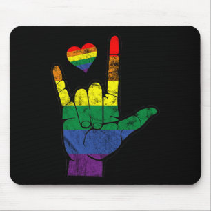Gay Pride ASL Sign Languages LGBT Deaf Awareness M Mouse Pad