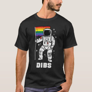 Gay Pride Astronaut Rainbow Flag Lgbtq Space Men W T-Shirt