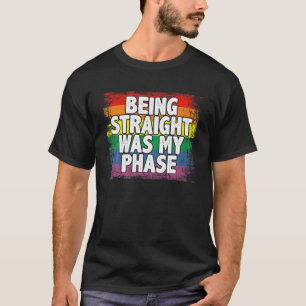 Gay Pride Being Straight Was My Phase Vintage Rain T-Shirt