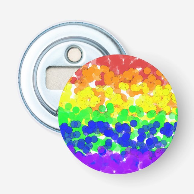 Gay Pride Bokeh Flag Bottle Opener (Front)