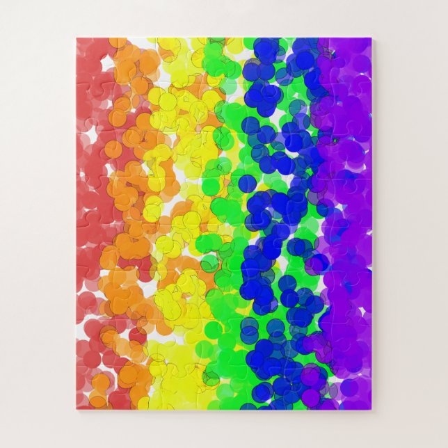 Gay Pride Bokeh Flag Jigsaw Puzzle (Vertical)