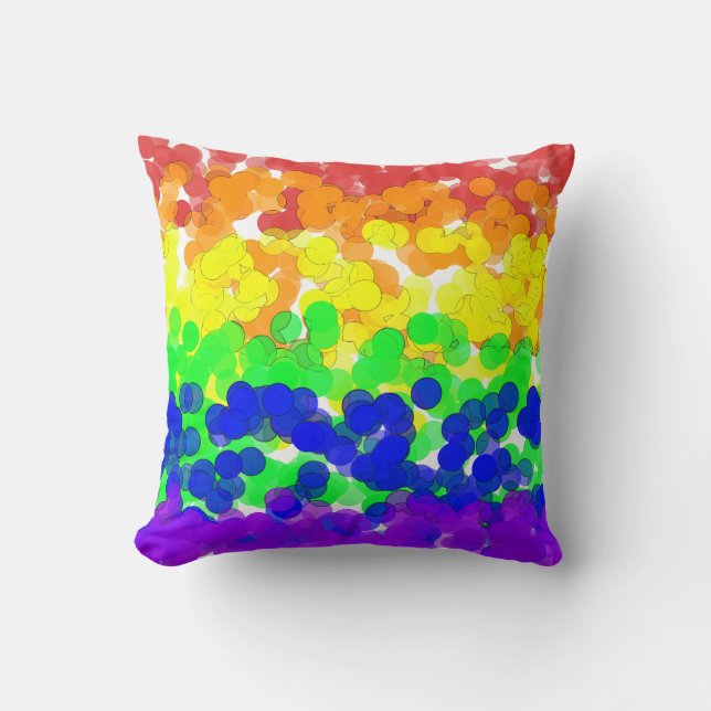 Gay Pride Bokeh Flag  Throw Pillow (Front)