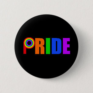Gay Pride Bold Beautiful Rainbow Letters 2 Inch Round Button