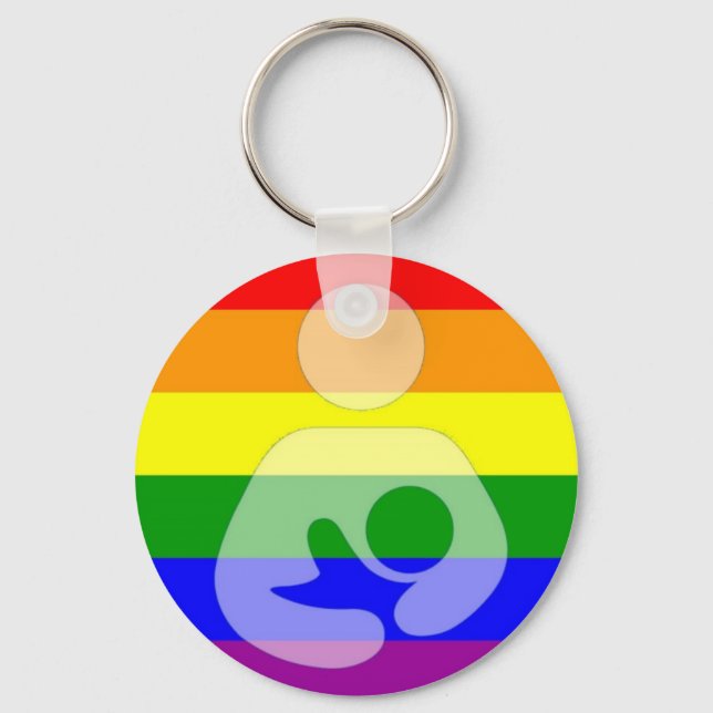 Gay Pride Breastfeeding / Nursing Keychain (Front)