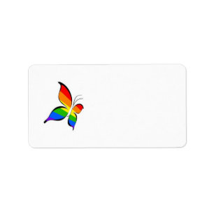 gay pride butterfly address label