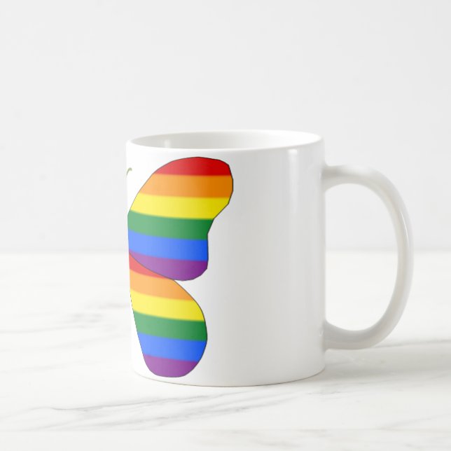 Gay Pride Butterfly Coffee Mug (Right)