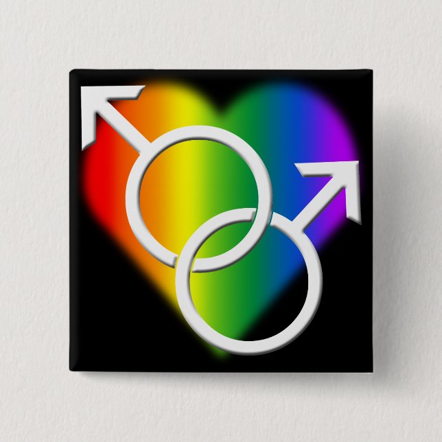 Gay Pride Buttons Same-Sex Rainbow Love Buttons (Front)