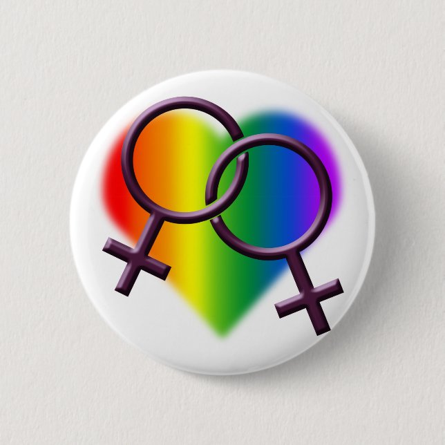 Gay Pride Buttons Same-Sex Rainbow Love Buttons (Front)