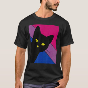 Gay Pride Cat Bisexual Rainbow Flag LGBTQ Cat Mom T-Shirt