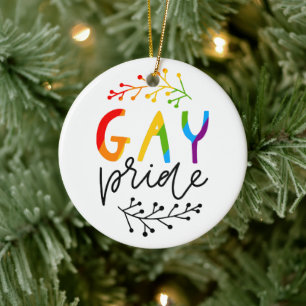 Gay Pride Ceramic Ornament
