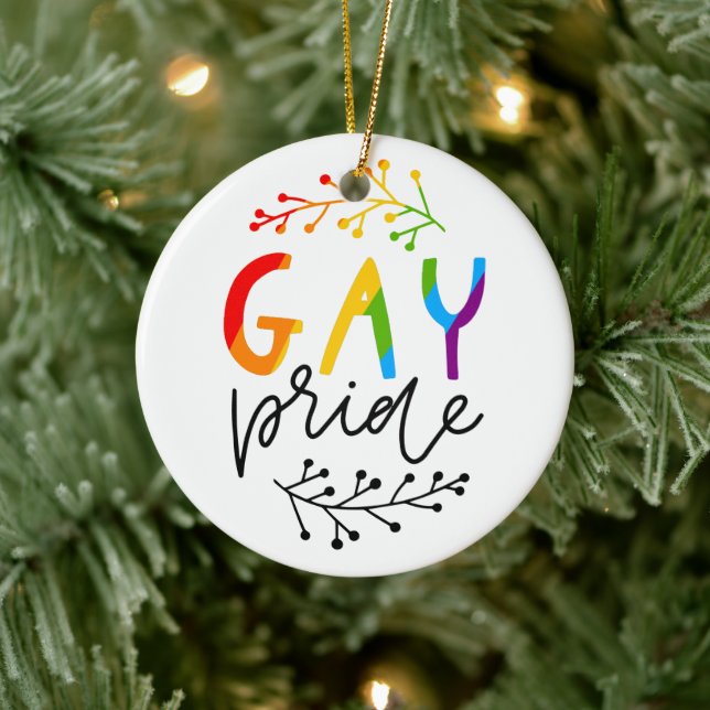 Gay Pride Ceramic Ornament (Tree)