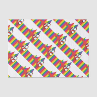 Gay Pride Christmas Tree With Penguin Couple Tissue Paper